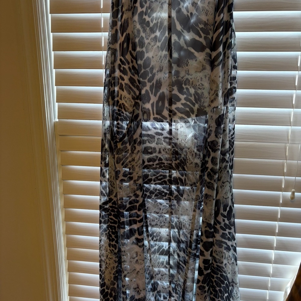 Show Me Your Mumu Leopard Print Sheer Maxi Skirt